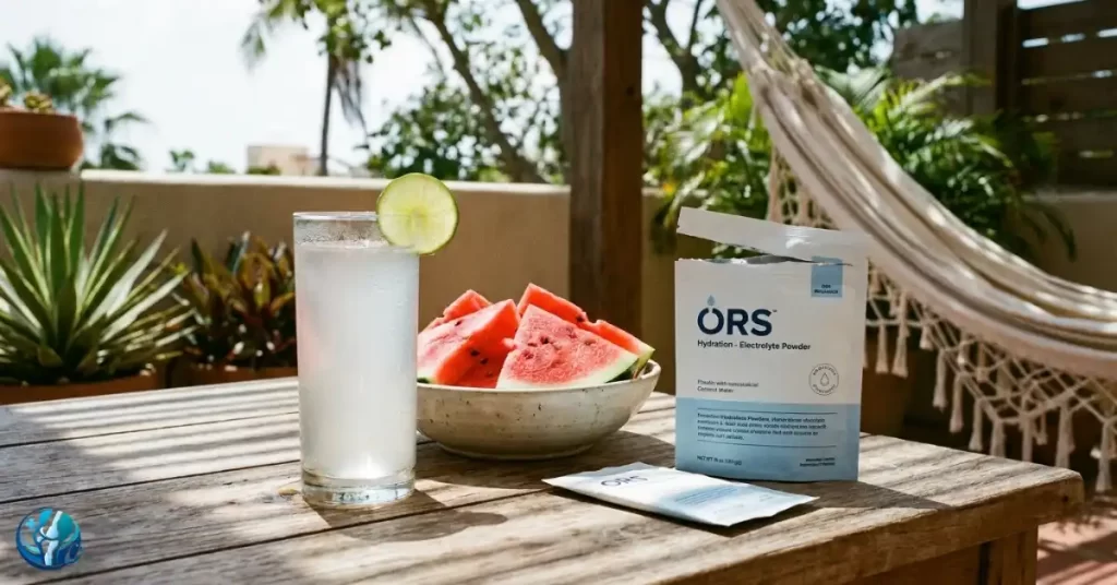Coconut water, watermelon, and ORS used as a natural hydration protocol to relieve joint pain.